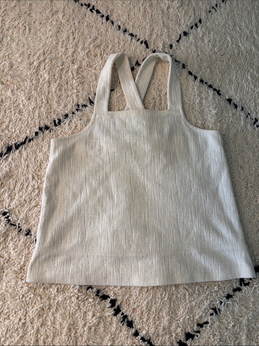 Madewell Cream Textured Square-Neck Tank
